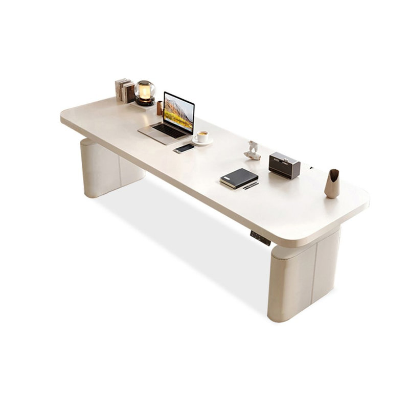 Bureau debout blanc rectangulaire en bois massif, H 44,09 po x l 62,99 po x P 23,62 po