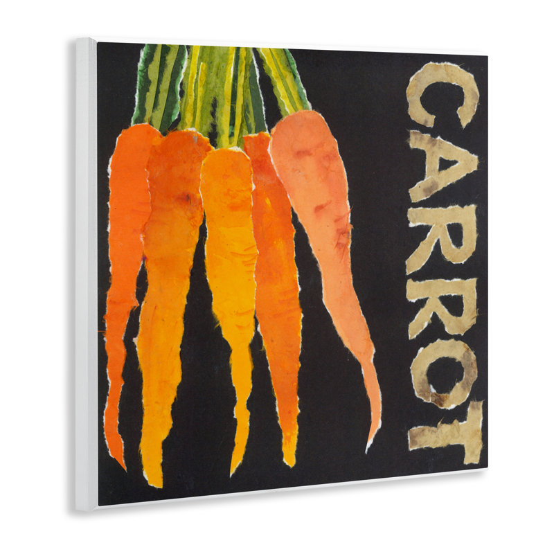 Plaque murale carotte avec légume-racines, design par Nancy Overton