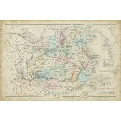 Map Of China by W. Hughes - Wrapped Canvas Art Prints
