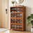 9-Tier 40 Pairs Shoe Cabinet with Acrylic Door, Bamboo Shoe Rack Storage Organizer for Entryway
