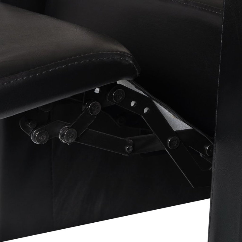 2-Seater Home Theater Recliner Sofa White Faux Leather, Black Faux Leather