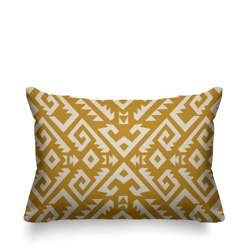 Coussin intérieur / extérieur Chitto Southwestern, Jaune