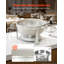 Ensemble de 4 chafing dishes pour buffet, chafing dish de 6 litres en acier inoxydable, 4 pots, revêtement Maifanite, chauffe-plat rond, porte-combustible, pince, dessous de plat en verre