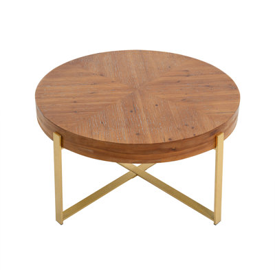 33.86"Modern Retro Splicing Round Coffee Table(Only Including Coffee Table,Without Chairs)