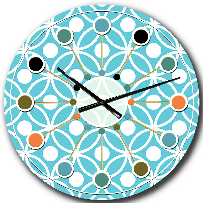 Horloge murale rétro Mid-Century, Surdimensionné