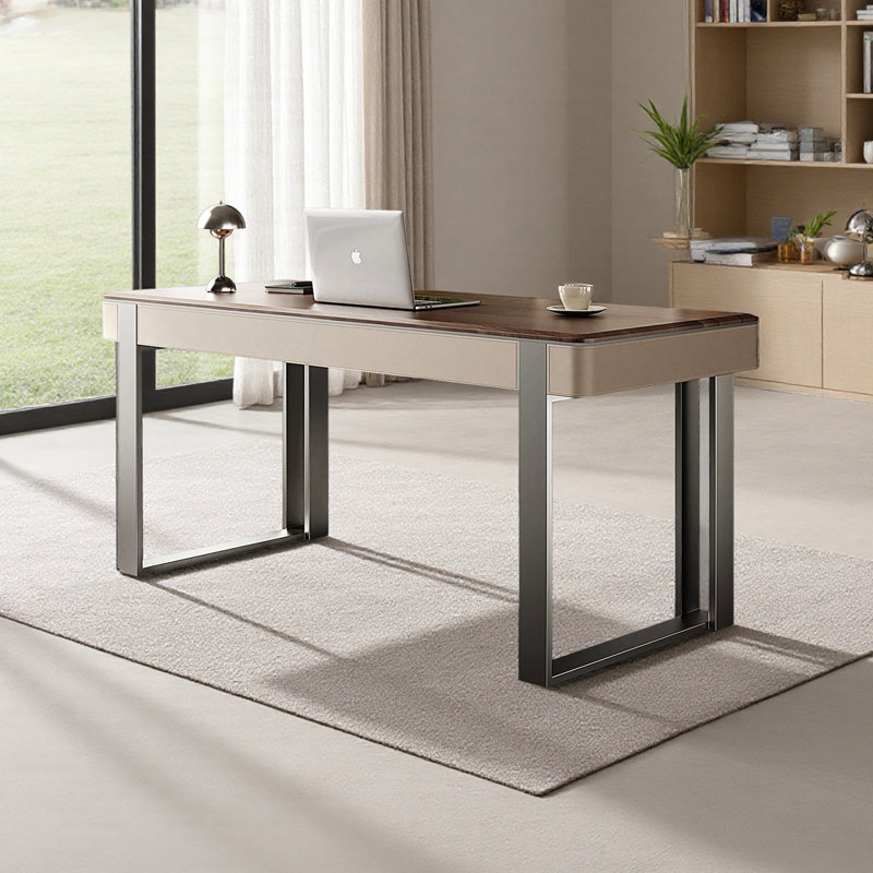 Modern Retro-Style Desk, 29.52" H x 62.99" W x 23.62" D