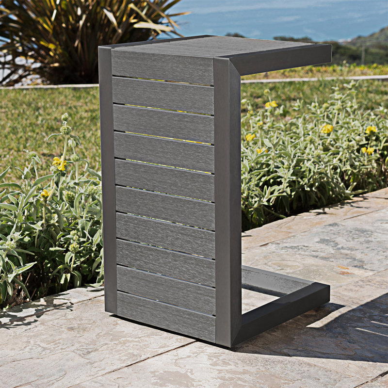 Outdoor Side Table, Gray