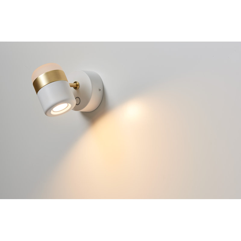 Ling 1 - Light Wall Sconces, White/Brass