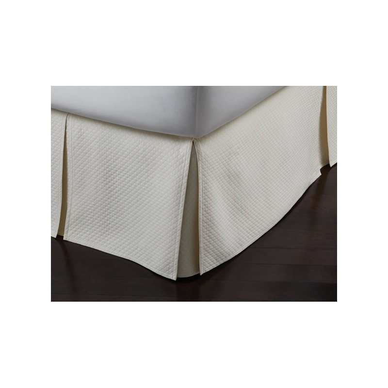 Oxford Tailored Matelassé 22" Bed Skirt, White, Queen