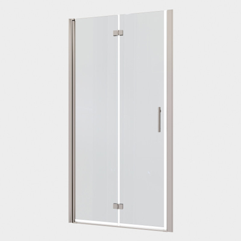 Porte de douche universelle pivotante avec verre trempé, Chrome