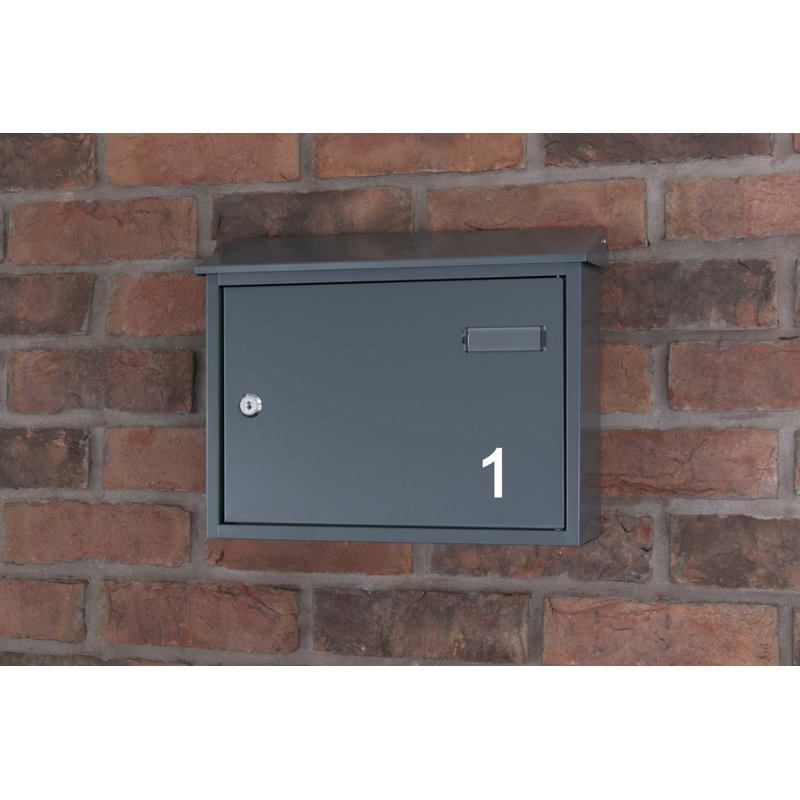 Guse Steel Wall Mounted Post Box, Black, 1