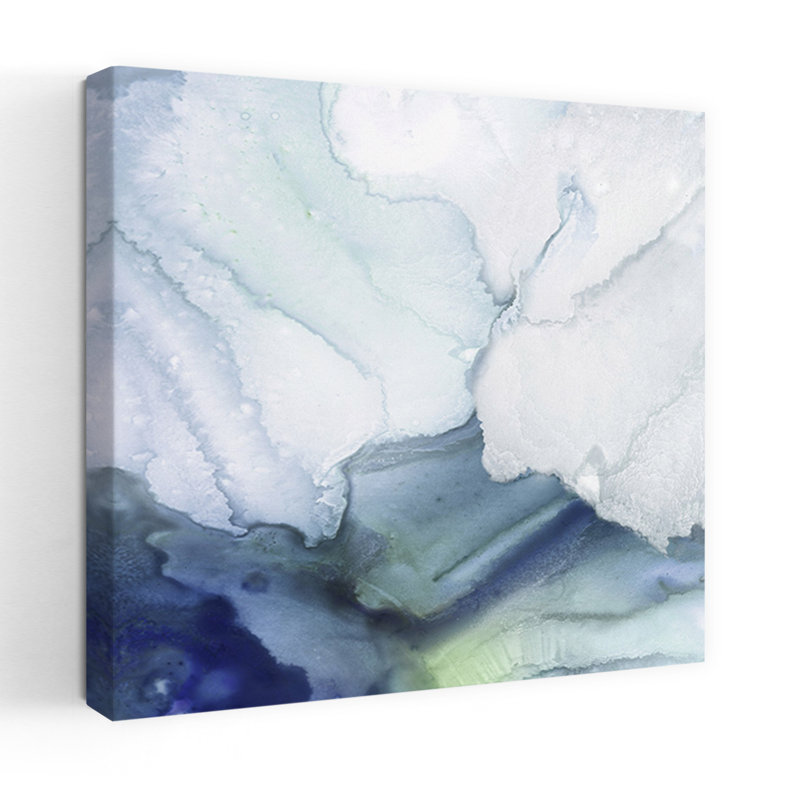 Frozen Ocean Dreams II, art mural contemporain abstrait, H 36 po x l 36 po