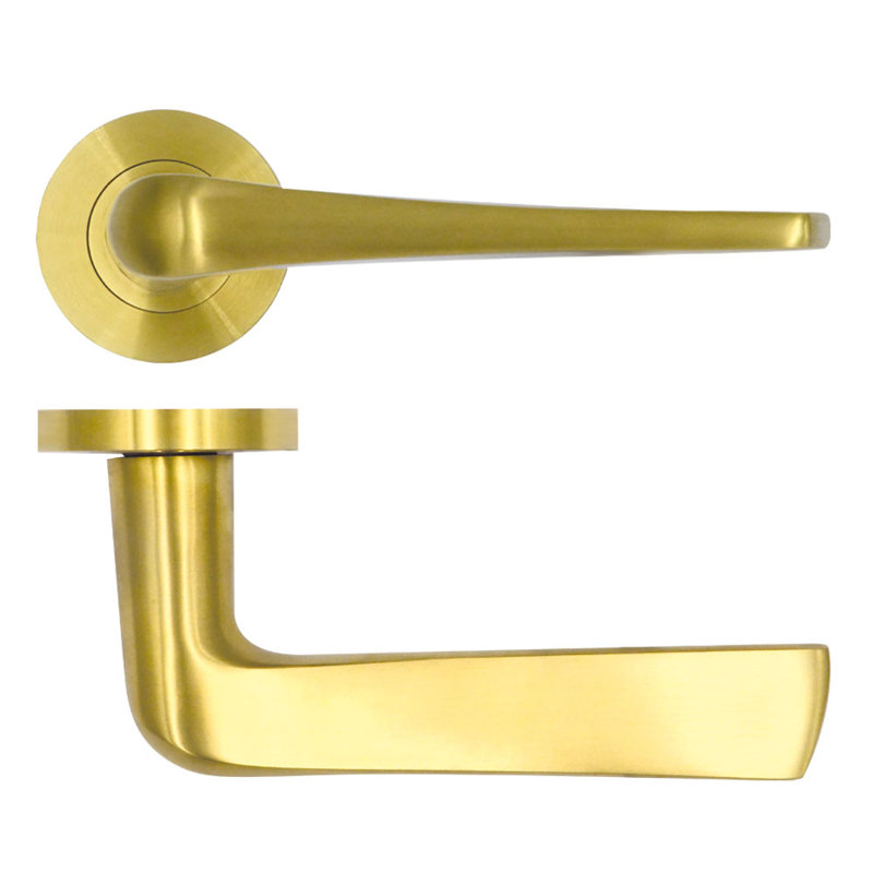 Como Lock Door Handle, Brass (Satin)