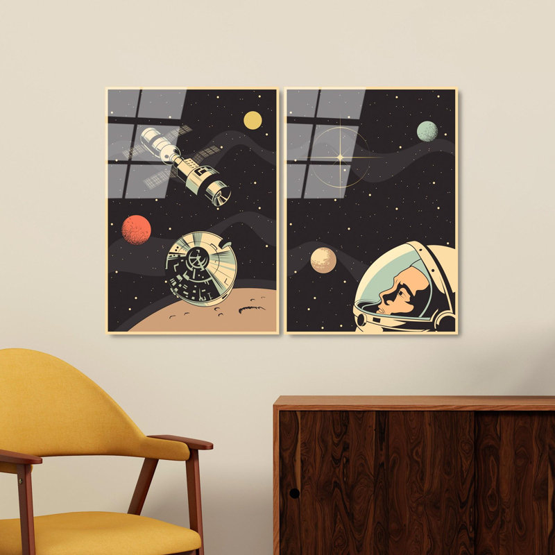 Superbes peintures décoratives en verre trempé (2 pièces), 17,7 po x 25,6 po | 100% verre trempé, épaisseur: 0,16 pouce | Impression de surface arrière résistante à la décoloration pour une vivacité durable | Art mural parfait pour la décoration de la maison et du bureau