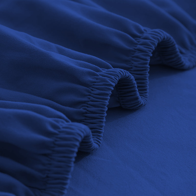 Super Soft Extra Deep Microfiber Brushed Fitted Sheet, Kingsize (5'), Navy
