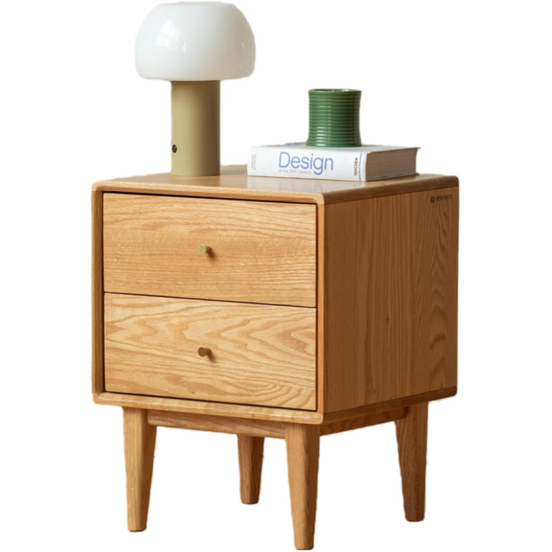 Fjord 19.7"H Low & Narrow Solid Oak Nightstand, Individual, Natural Oak