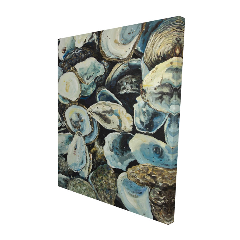 Art sur toile coquilles d'huîtres - décor d'animaux aquatiques