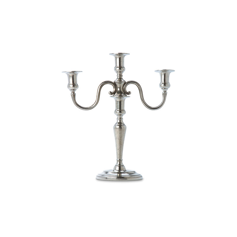 Metal Tabletop Candelabra, 5" H x 8" W x 8" D