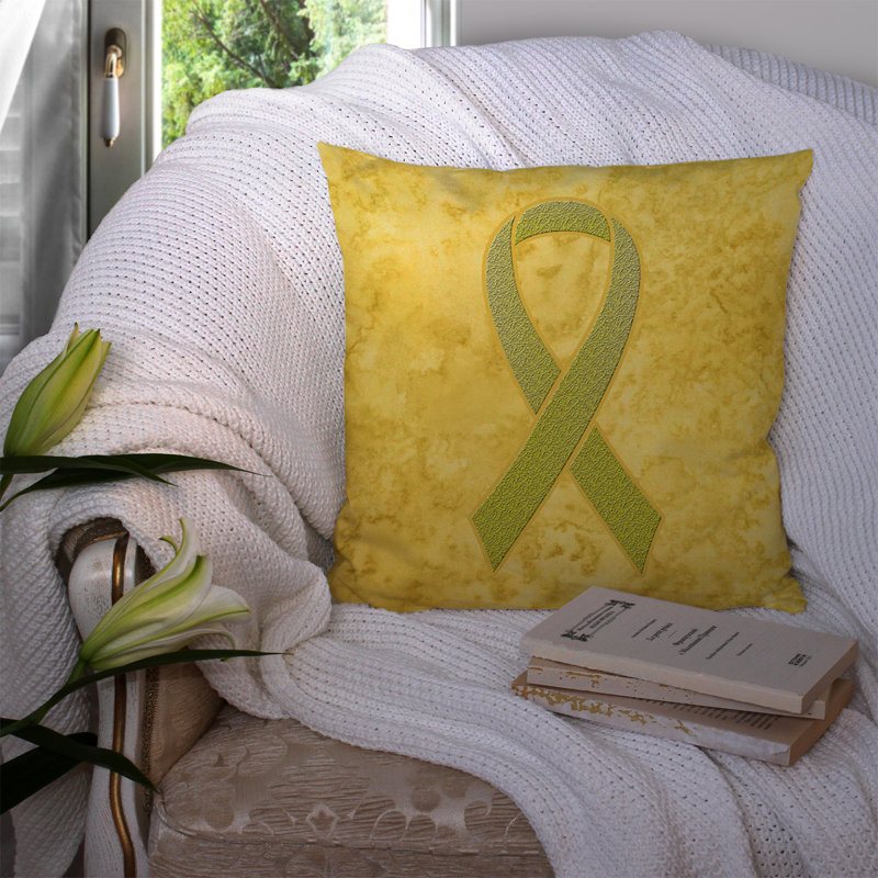 Housse de coussin d'extérieur carré Ribbon for Sarcoma, Bone or Bladder Cancer, H 14 po x l 14 po x P 4 po