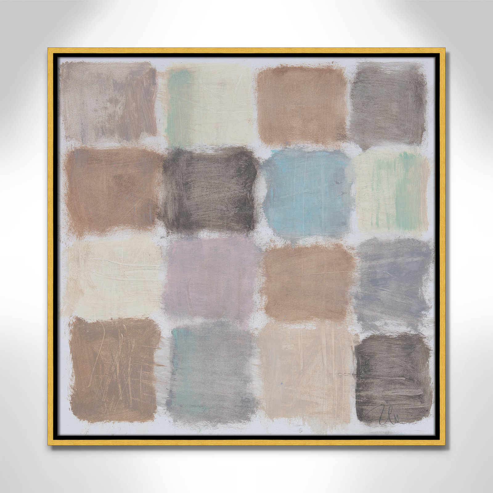Veasey "Powder Room Reflections" Painting, 25.5" H x 25.5" W x 2" D, Gold