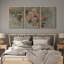 «Soft Rose Blush Impressionist Pink Roses Nature Wilderness Illustration Decor Panoramic Earth», 3 pièces sur toile-98249367-98249366