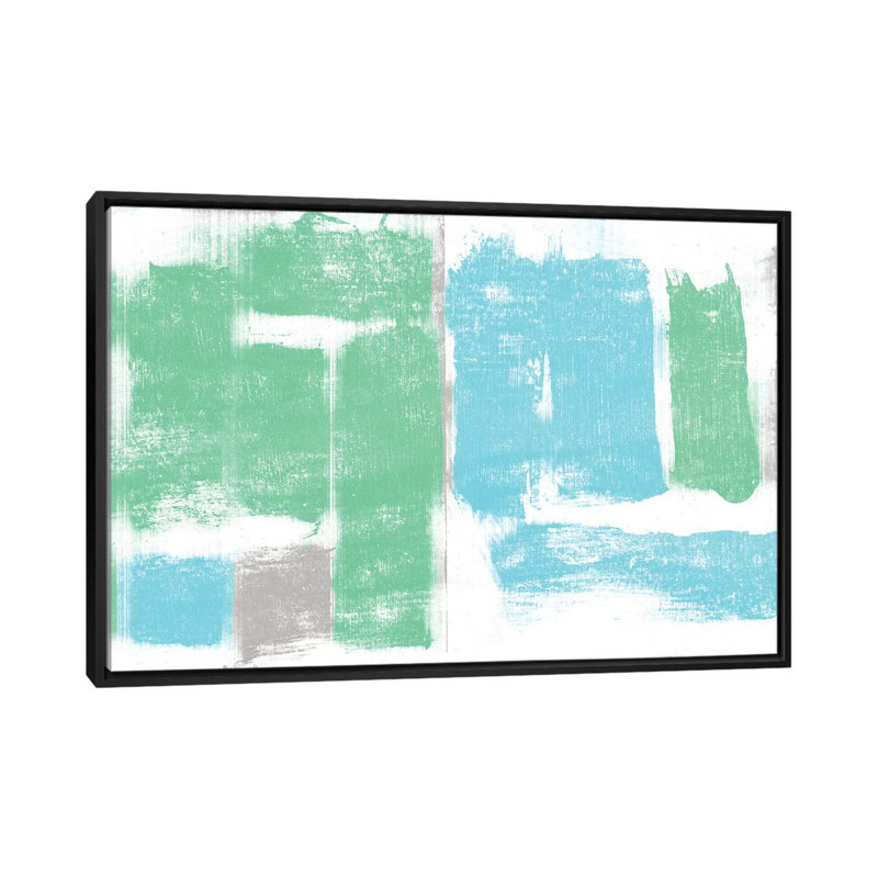 « geo ii », impression sur toile, H 40 po x l 60 po x P 1,5 po, Toile avec cadre noir, Pas de tapis