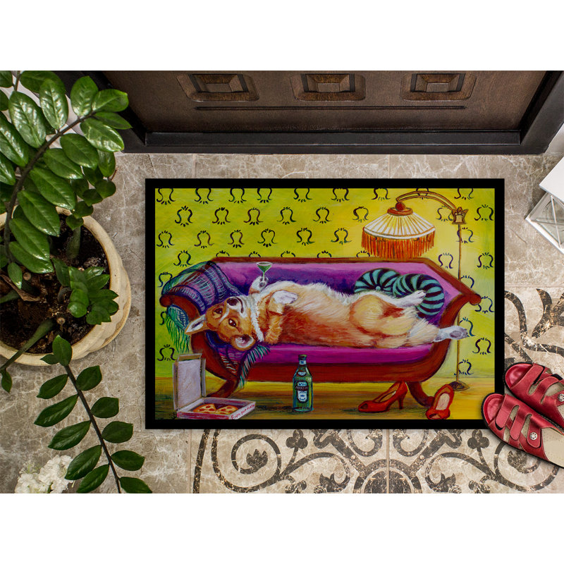 Tapis d’extérieur anti-dérapant corgi home, Rectangle 2 pi x 3 pi
