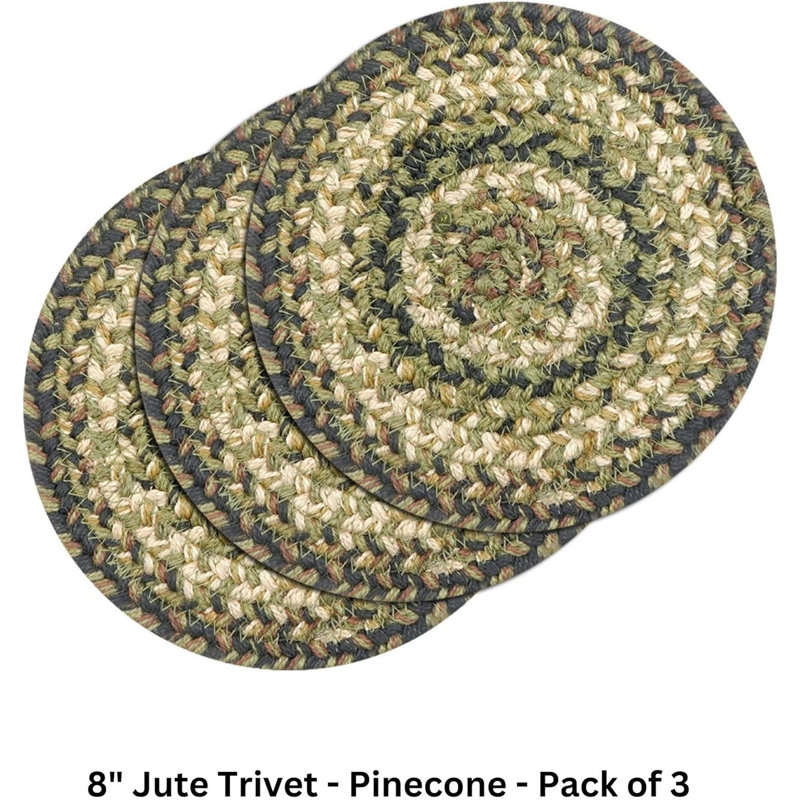 Ensemble de 3 napperons en jute rouge Pinecone