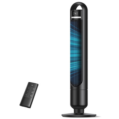 Ventilateur tour pour la chambre à coucher, 90 ventilateurs debout oscillants pour la pièce avec 4 vitesses, 3 modes, 28 dB silencieux pour le sommeil, vitesse de 26 pi / s, minuterie 8H, télécommande, salon, bureau, maison