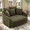 Fauteuil d'appoint moderne en chenille de 56,3 po de largeur avec 5 coussins