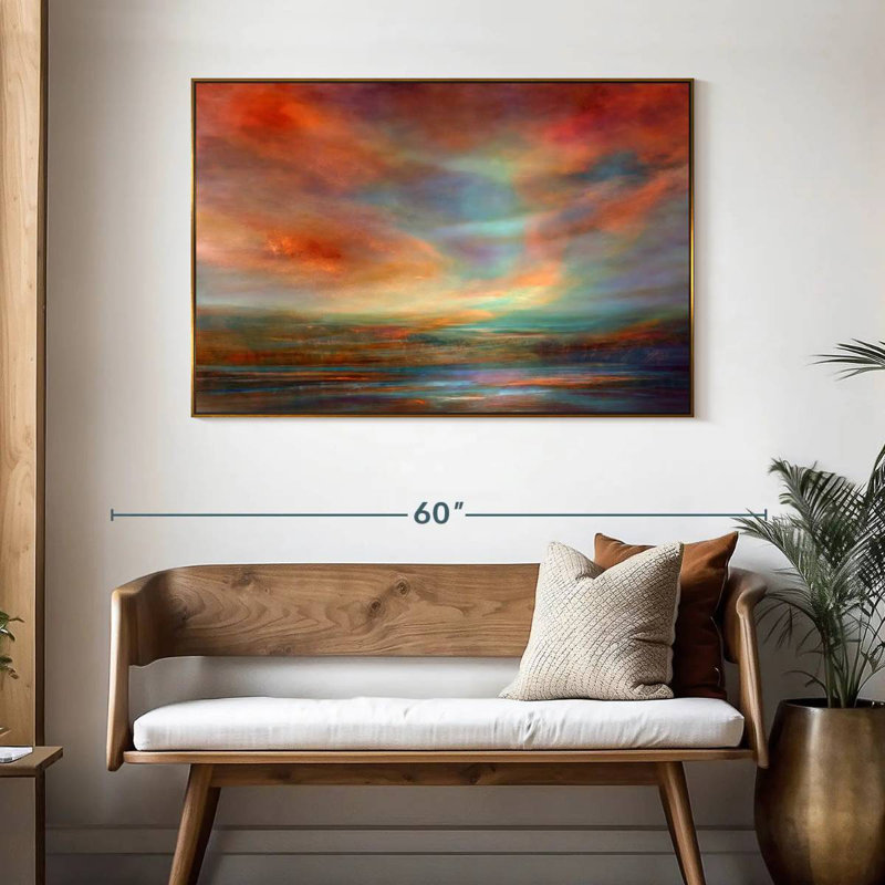 Far Away III, 25 po x 17 po, Cadre flottant doré