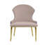 Ensemble de 2 chaises d'appoint en tissu brun clair rembourrées et à finition dorée