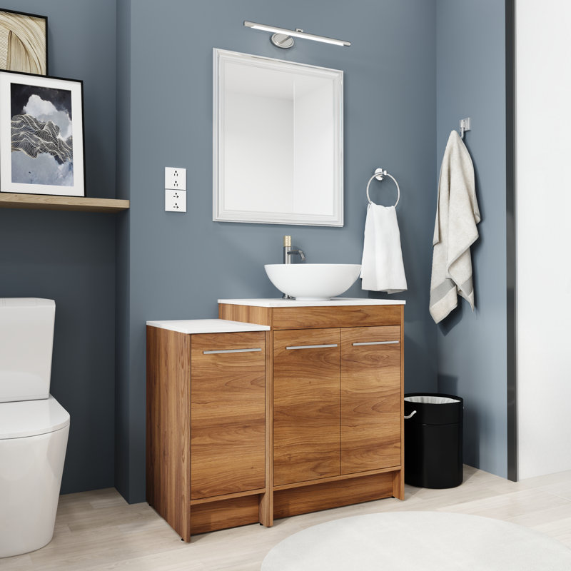 35.4'' Single Bathroom Vanity with Ceramic Top
