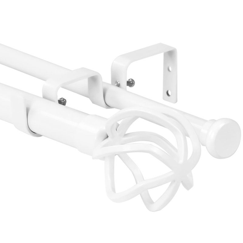 Tringle à rideaux double Braithwaite, H 1 po x l 48 po x P 1 po, Blanc