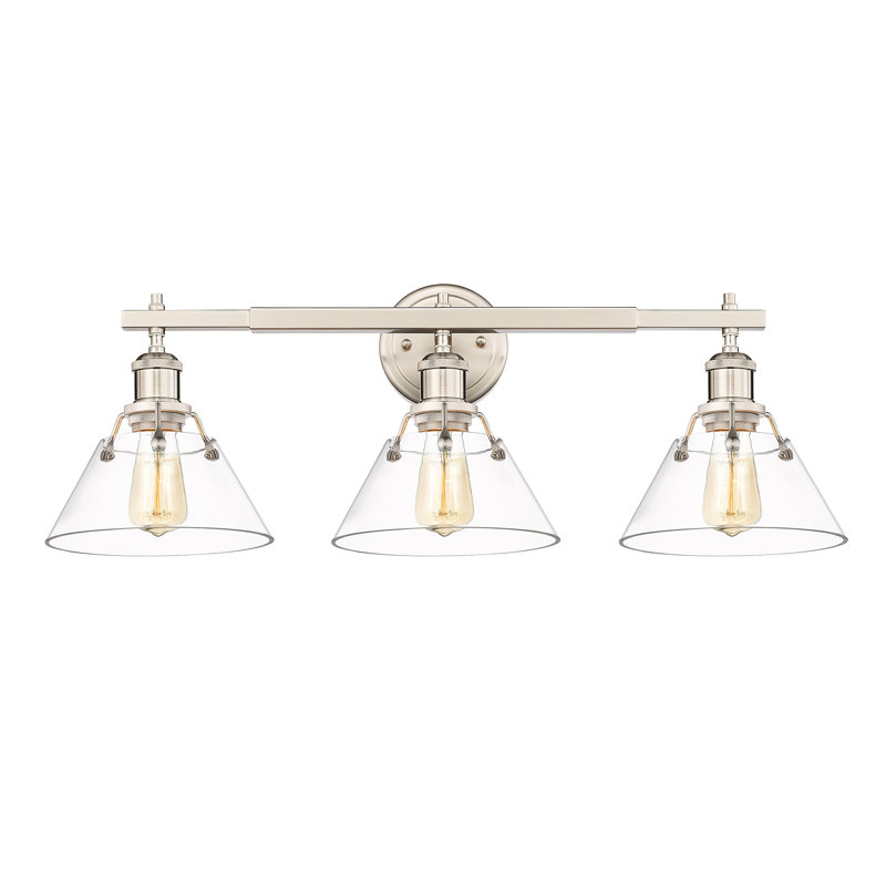 Felda 3-light fixture, Pewter, Clear Glass