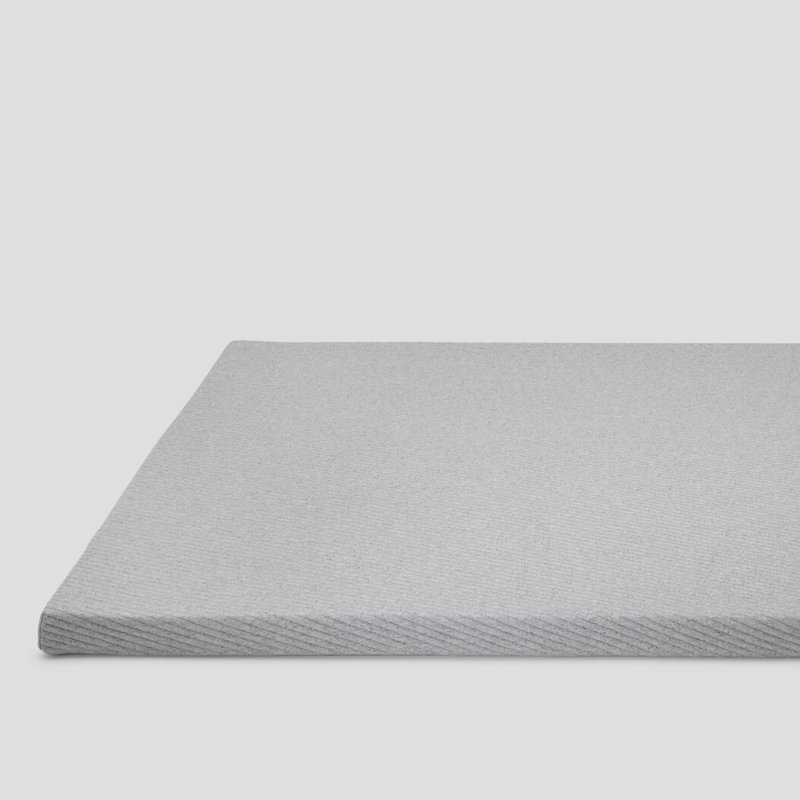 Queen Gray Foam Mattress Topper with Quilted Knit Cover
