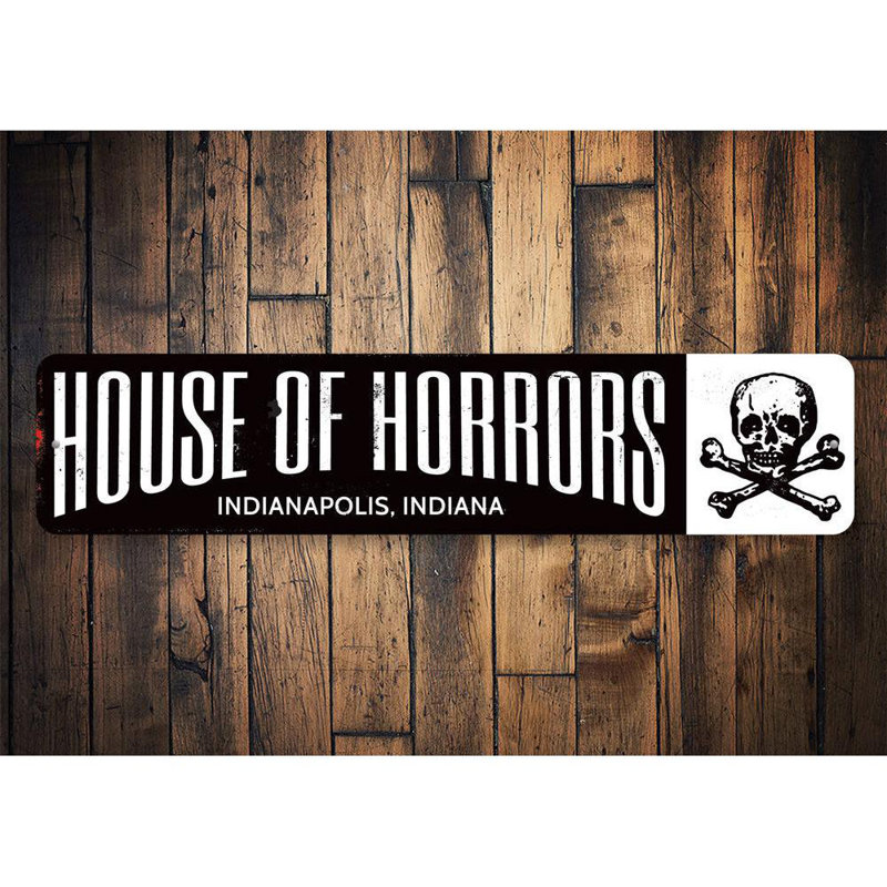 Panneau House of Horrors, H 4 po x l 18 po x P 0,04 po
