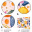 Ensemble de salon art floral jaune et rose avec arbres orange et fruits II-107170004-107170012