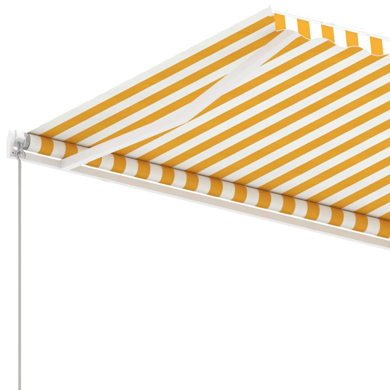Dakota Fields 3cm D Retractable Patio Awning, Yellow/White, Striped