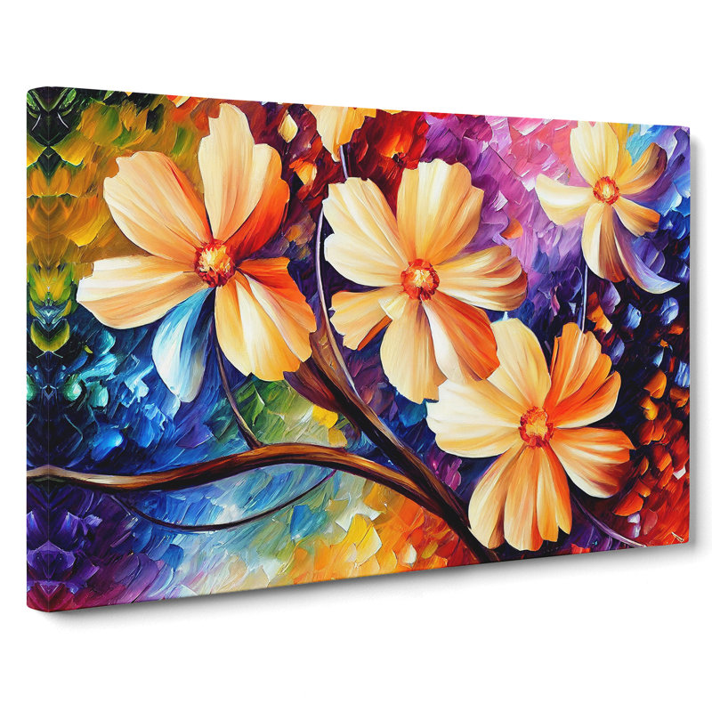 Assorted Flowers - Wrapped Canvas Painting, 35cm H x 50cm W x 3cm D