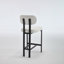 Ensemble de 2 tabourets de bar de 26 po avec tabourets de bar en tissu de hauteur comptoir et chaises de cuisine avec pieds en métal noir-1164702142