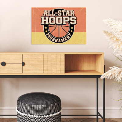 «Retro Hoops Tournament», art mural rétro classique rétro