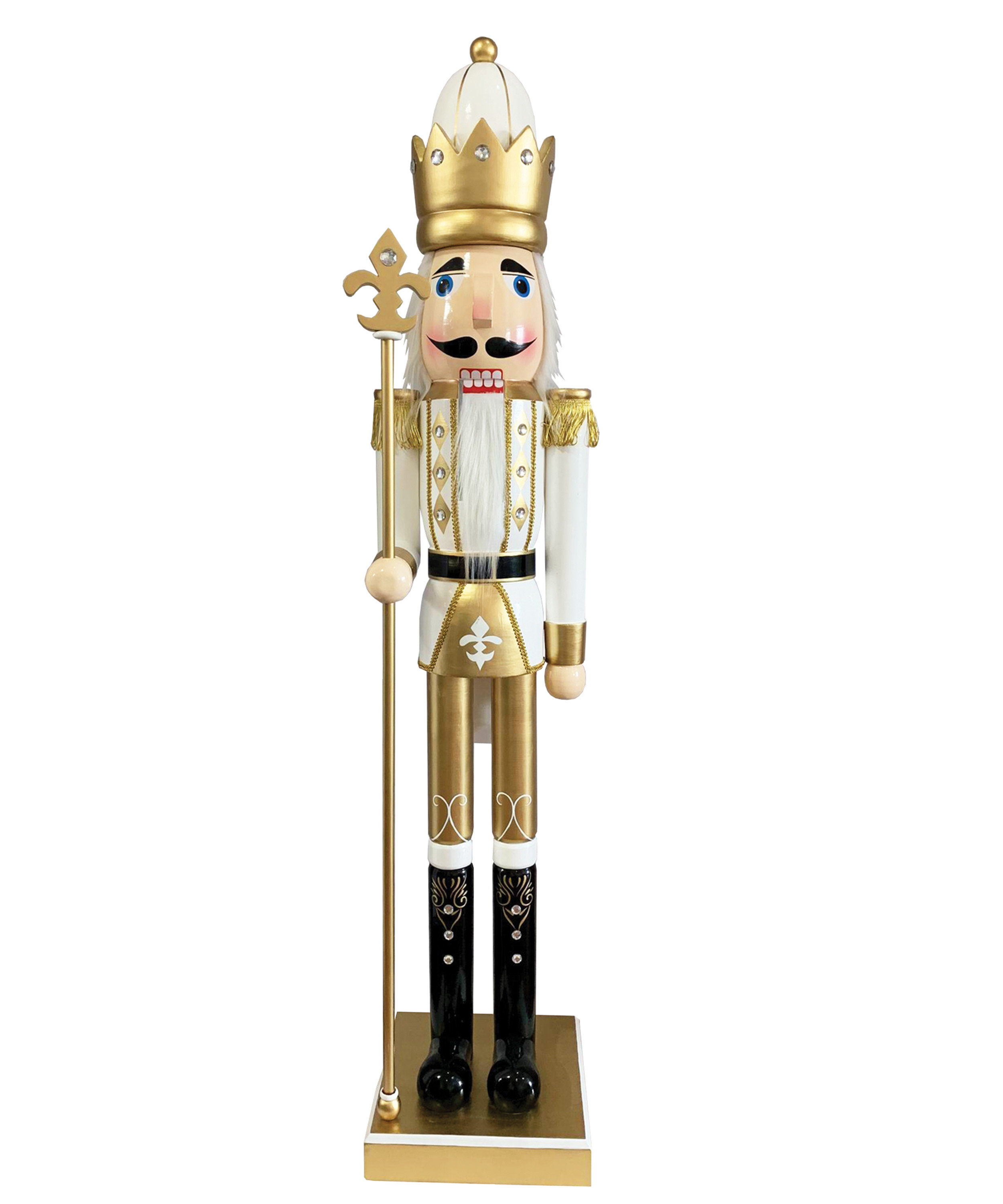 Santa s Workshop 60 White & Gold Nutcracker & Reviews | Wayfair
