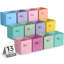 Bacs de rangement Sorbus 13 po - Cubes de rangement pliables en tissu avec poignées, paquet de 12 - Pastel multicolore-1531593406-1531593404
