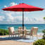 Parasol de marché à manivelle et inclinaison 9 pi Jaenis avec auvent résistant aux intempéries pour cour et terrasse-1054673048