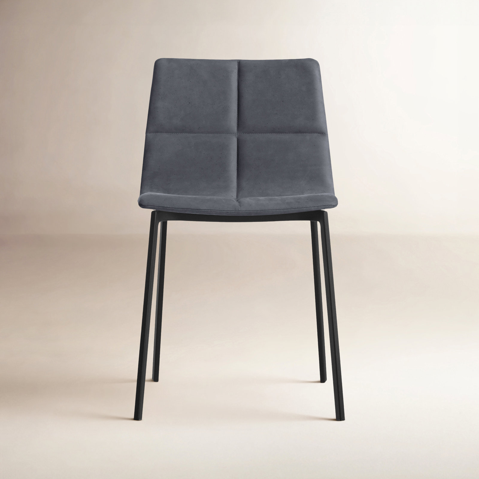 Between Us Genuine Leather Side Chair, Ink Genuine Leather
