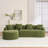 Full Compression Sponge L-Shape Sectional Sofa With Curved Chaise, Modern Sofa-2041064689