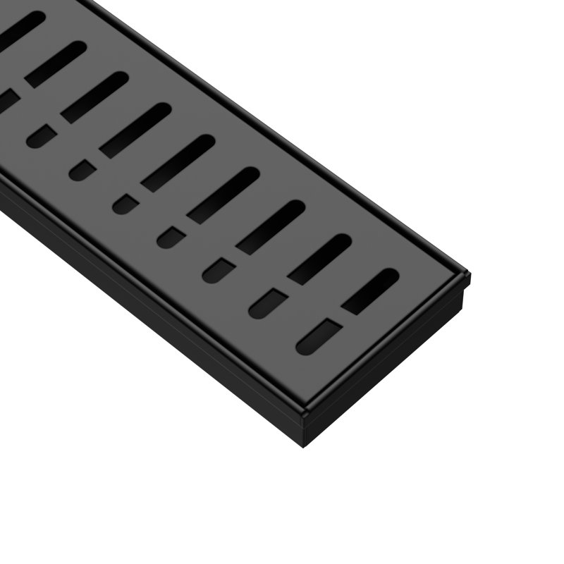 Dreamline Enigma 36 in. Linear Grate Shower Drain, Matte Black, Matte Black, 36"