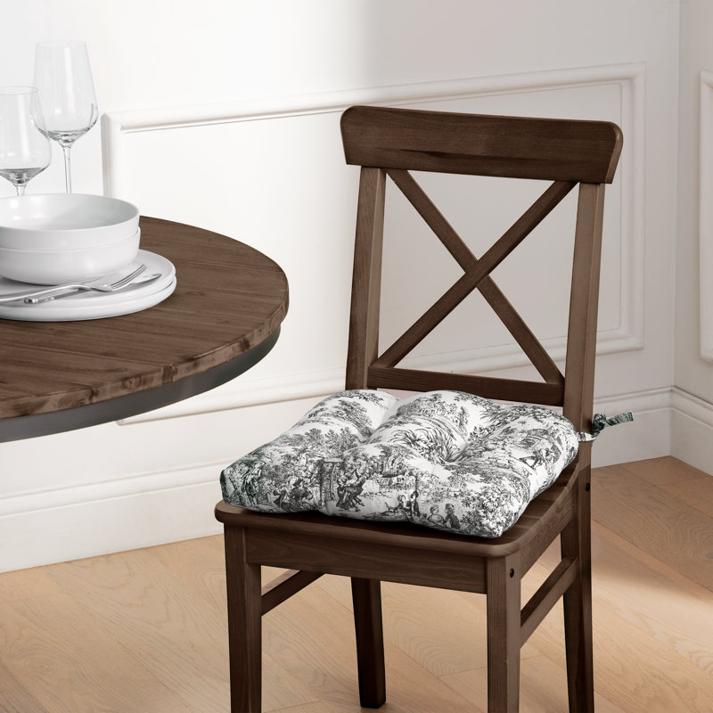 Outdoor 3'' Dining Chair Chair Pad, Black