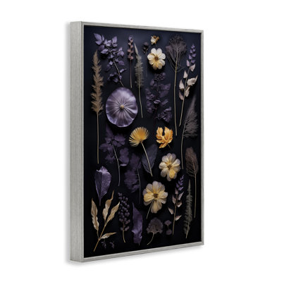 Estampe florale sur giclée noire, design par Heidi Kuntz